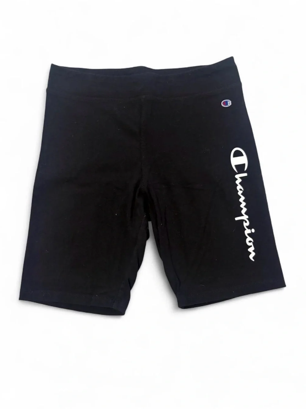 🩷$3 BUNDLED- Champion Black Bike Shorts with White Script Logo